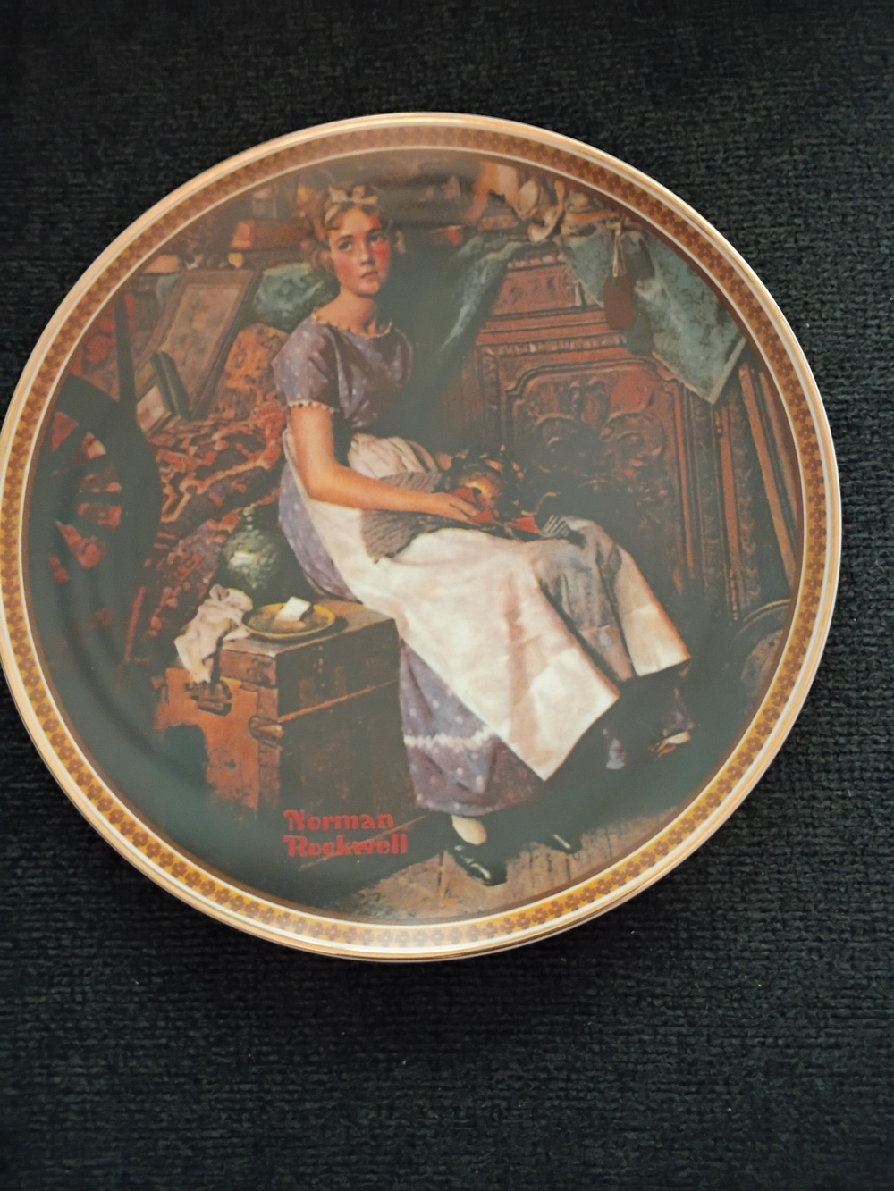 Antique Norman Rockwell Dreaming In The Attic Plate